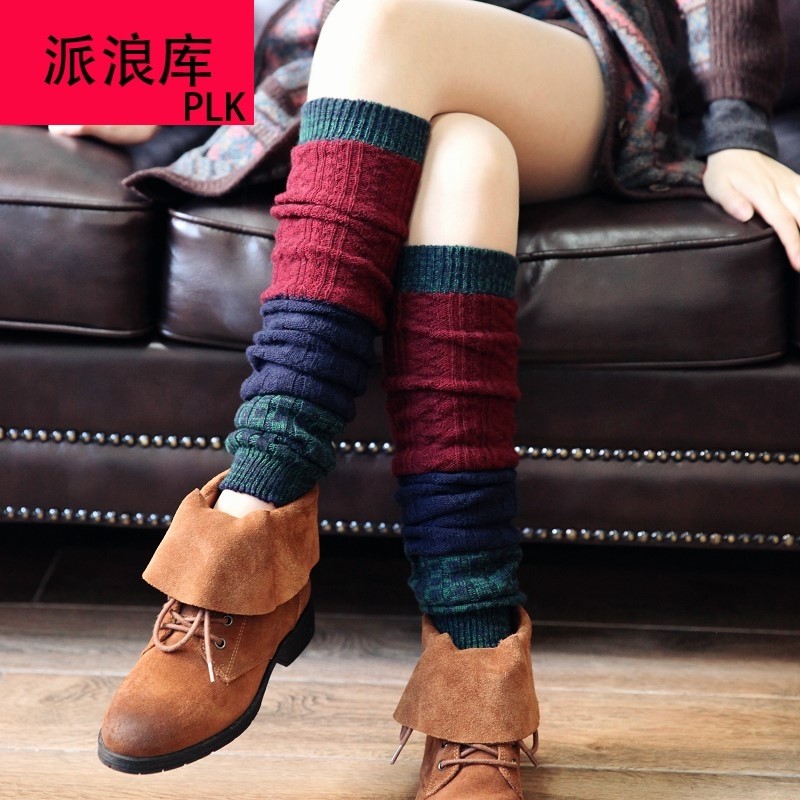 女士秋冬新款袜套加厚保暖过膝腿套羊毛堆堆袜针织护膝美腿脚套