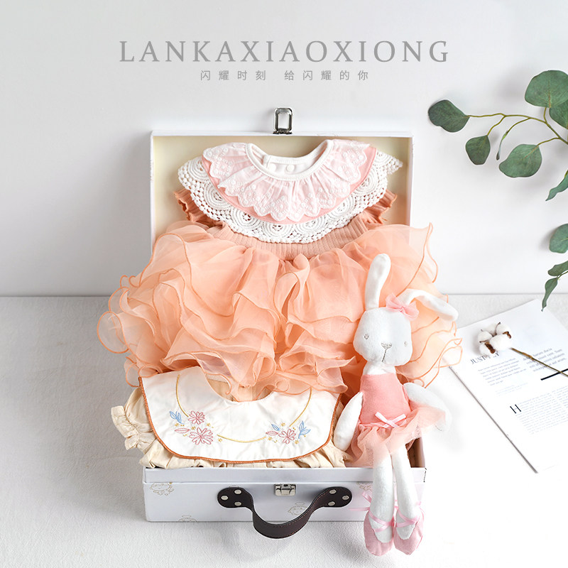 初生婴儿衣服礼盒春夏送礼满月百天高档婴儿超萌公主套装高档礼盒