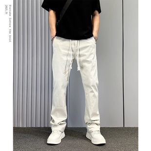 秋冬款cleanfit显高牛仔裤男款修身直筒vibe美式高街微喇长裤子潮