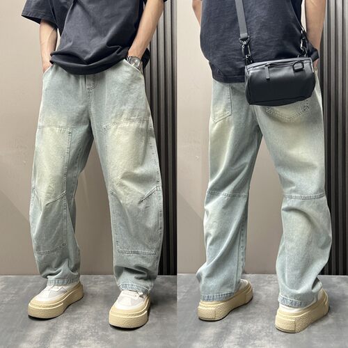 美式潮流新款男士多口袋牛仔裤