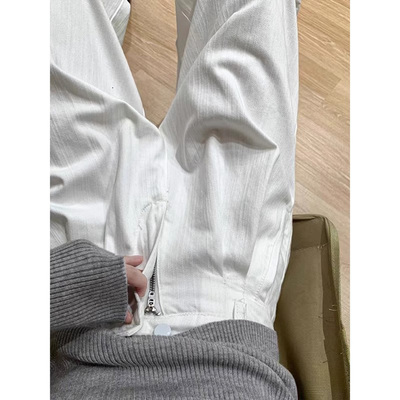 棉麻西装裤女夏季薄款2025新款小个子高腰显瘦宽松垂感休闲 宽裤