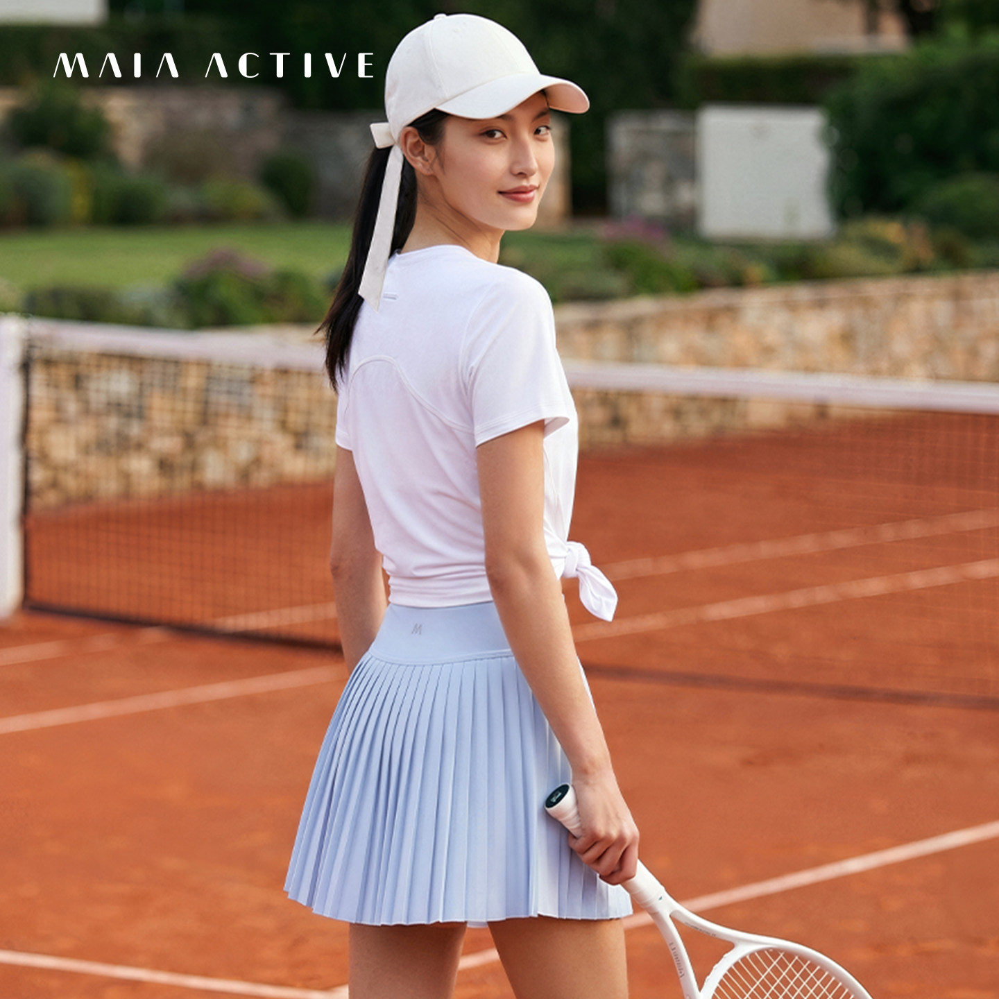 【虞书欣同款】扇褶裙网球裙含安全裤瑜伽半裙MAIAACTIVE61SK02 - 实物图