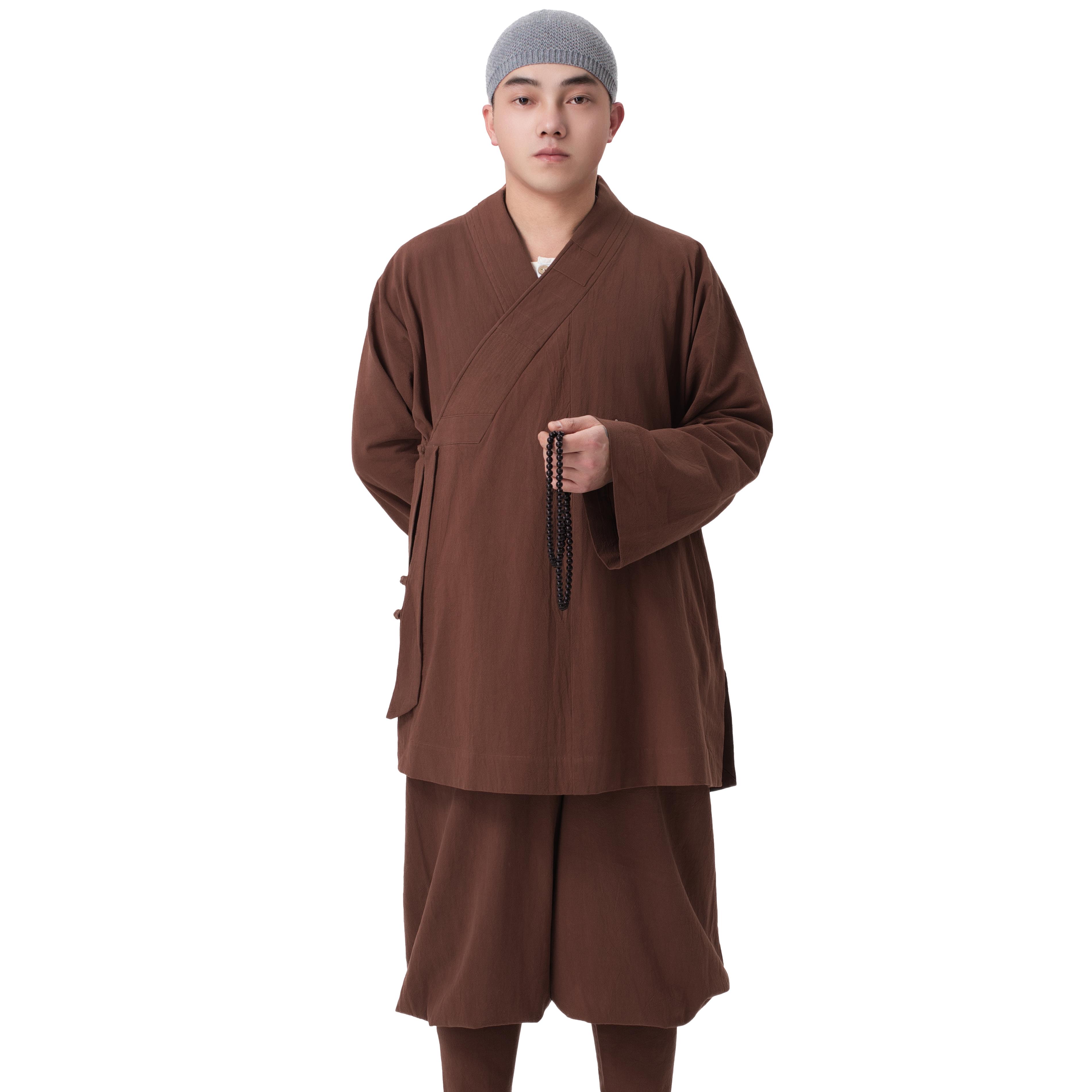 新款春秋季僧服亚麻罗汉褂套装短褂僧人和尚服出家人比丘尼僧衣小