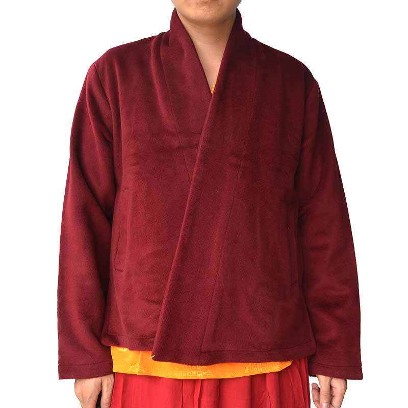 特价喇嘛僧服冬季外套上衣喇嘛红羊毛东波保暖上衣藏族和尚服藏红