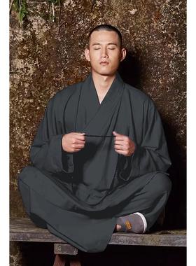 新款慈缘棉麻僧服和尚服夏季新款禅修服灰色罗汉衫僧衣禅服