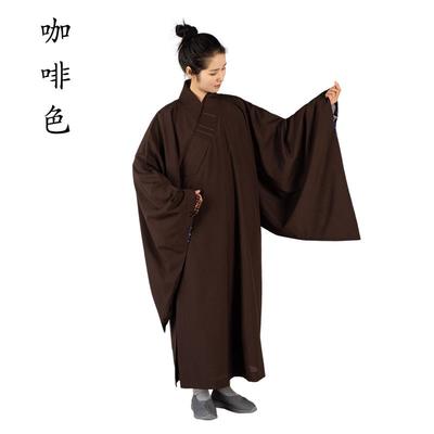 新款加肥海青法会高档台麻海青居士服女男和尚僧服僧衣袈裟大胸围