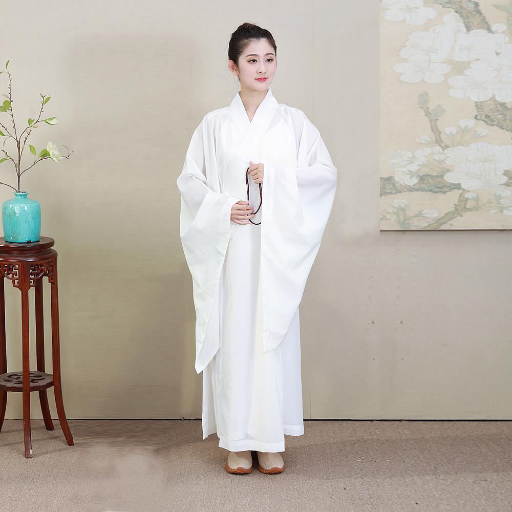 新款白色海青居士服禅修服男女同款台湾麻面料垂感好宽松休闲透气