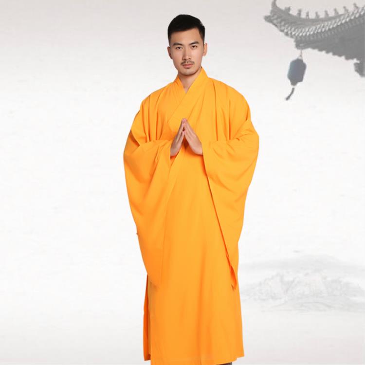新款高档海青居士服女男款加肥大胸围海清僧衣僧服大褂长衫咖啡色