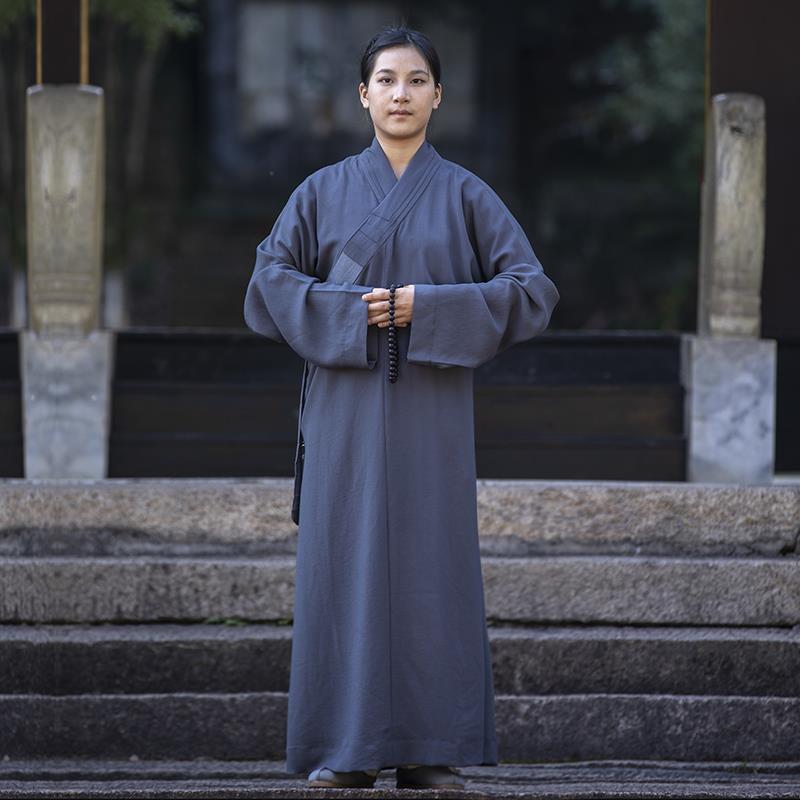 新款僧服大褂僧衣长衫出家师父和尚尼姑长袍男女同款灰色黄色春秋