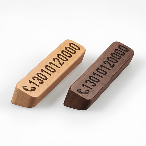 胡桃木临时停车号码牌简约实木