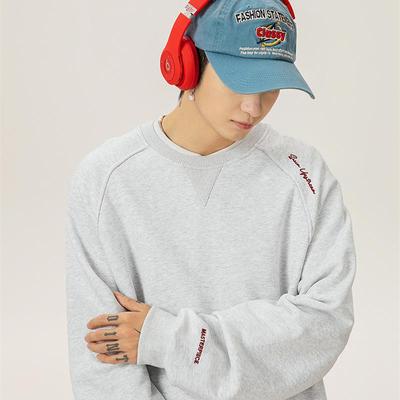 400G重磅美式字母刺绣卫衣男