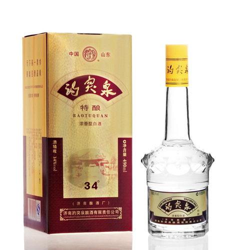 趵突泉34度特酿490ml6瓶白酒整箱