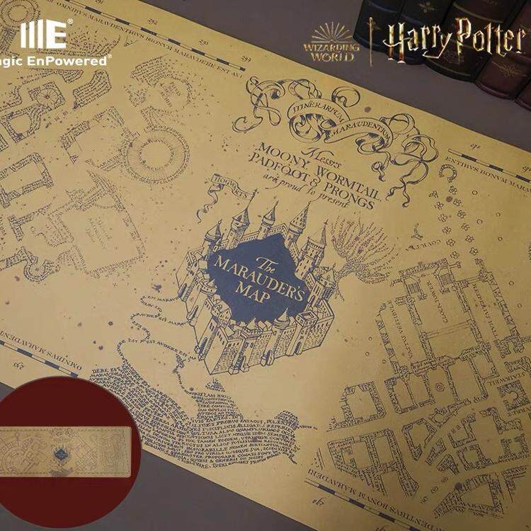 华纳正版周边产品授权哈利波特学院超大活点地图书桌垫鼠标垫防水