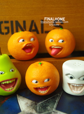 正版散货 烦人的橘子 Annoying Orange 贱萌搪胶摆件公仔玩具指偶