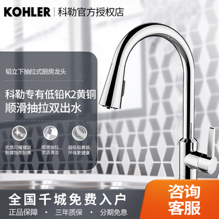 科勒Kohler 韬立抽拉式 厨房龙头洗碗池厨盆冷热水龙头21366T