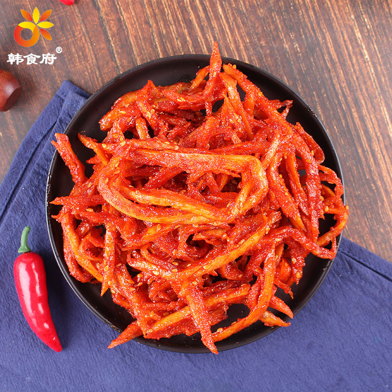 韩食府香辣豆丝 韩式豆丝小辣条香辣零食小吃下饭菜豆丝4斤包邮
