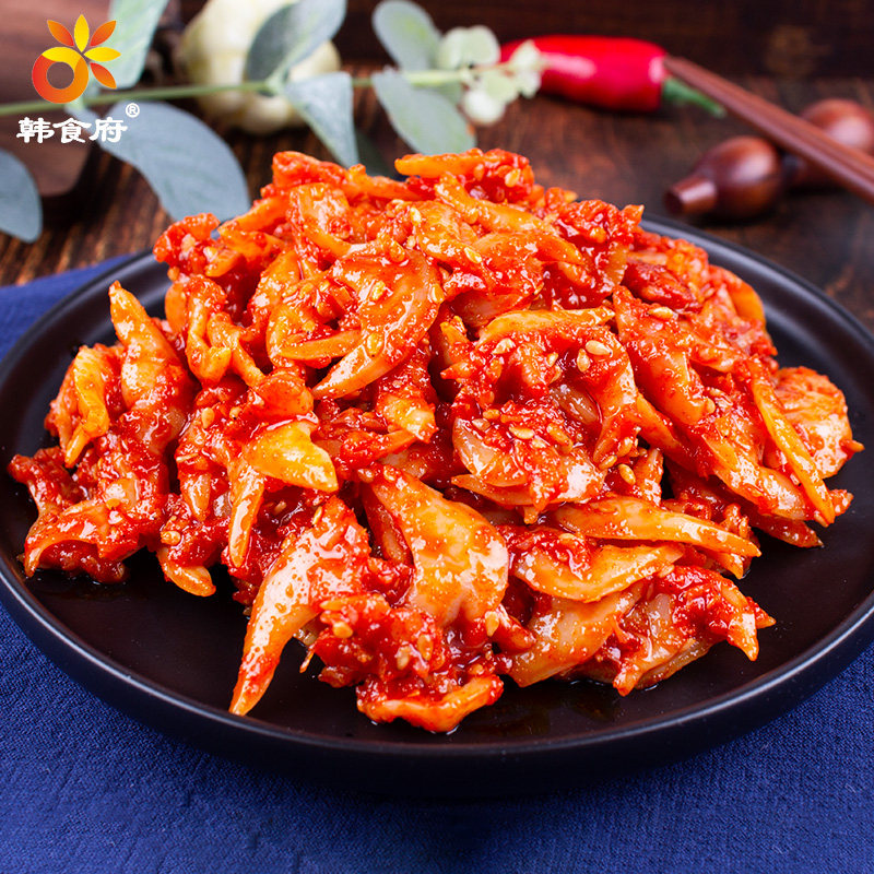 韩食府辣拌蚬子即食海鲜延边风味下饭菜拌海虹下酒菜200g*2