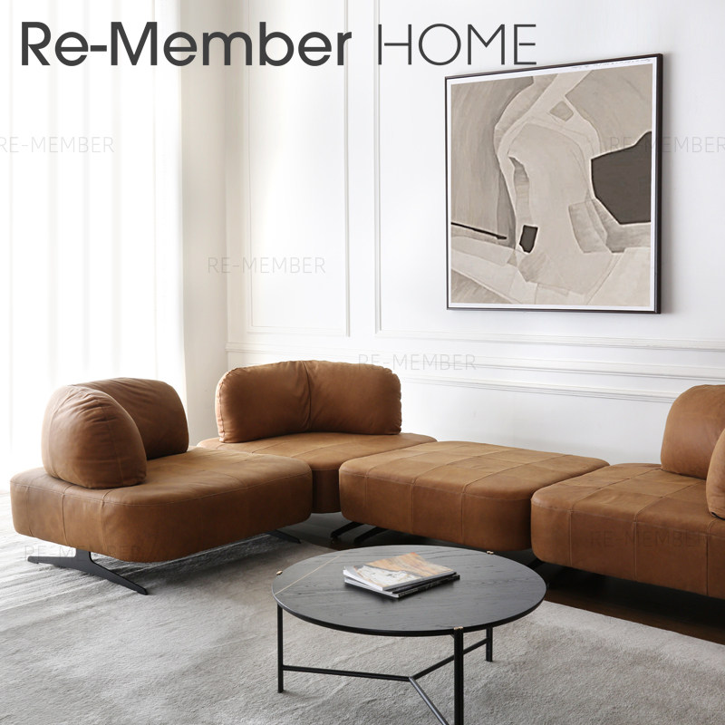 Re-MemberHome北欧现代简约头层牛皮沙发靠背苯胺牛皮组合沙发LUX