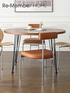 北欧中古工业风不锈钢靠背餐椅现代设计师办公椅ins风椅子