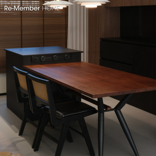 rememberhome北欧全实木餐桌方形