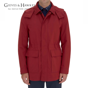 GIEVES&HAWKES/君皇仕GH男士棉质纯色风衣G3651EI031