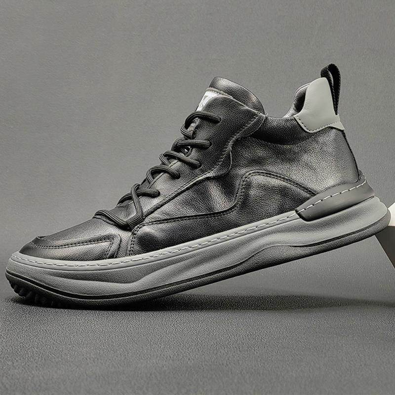 2025夏季欧洲站高帮鞋短靴歪头休闲鞋男真皮中帮大棉男鞋潮牌板鞋,流行男鞋,高帮鞋,淘宝优惠券,粉丝福利购,淘宝优惠卷