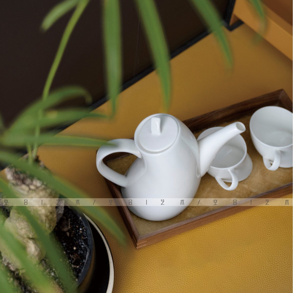 空合陶瓷新中式样板间茶壶茶杯