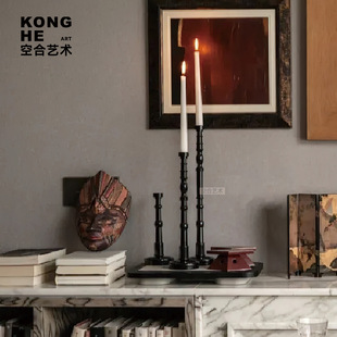空合 中古风烛台果盘高级感摆件 售楼处大小户型客厅宋代美学软装