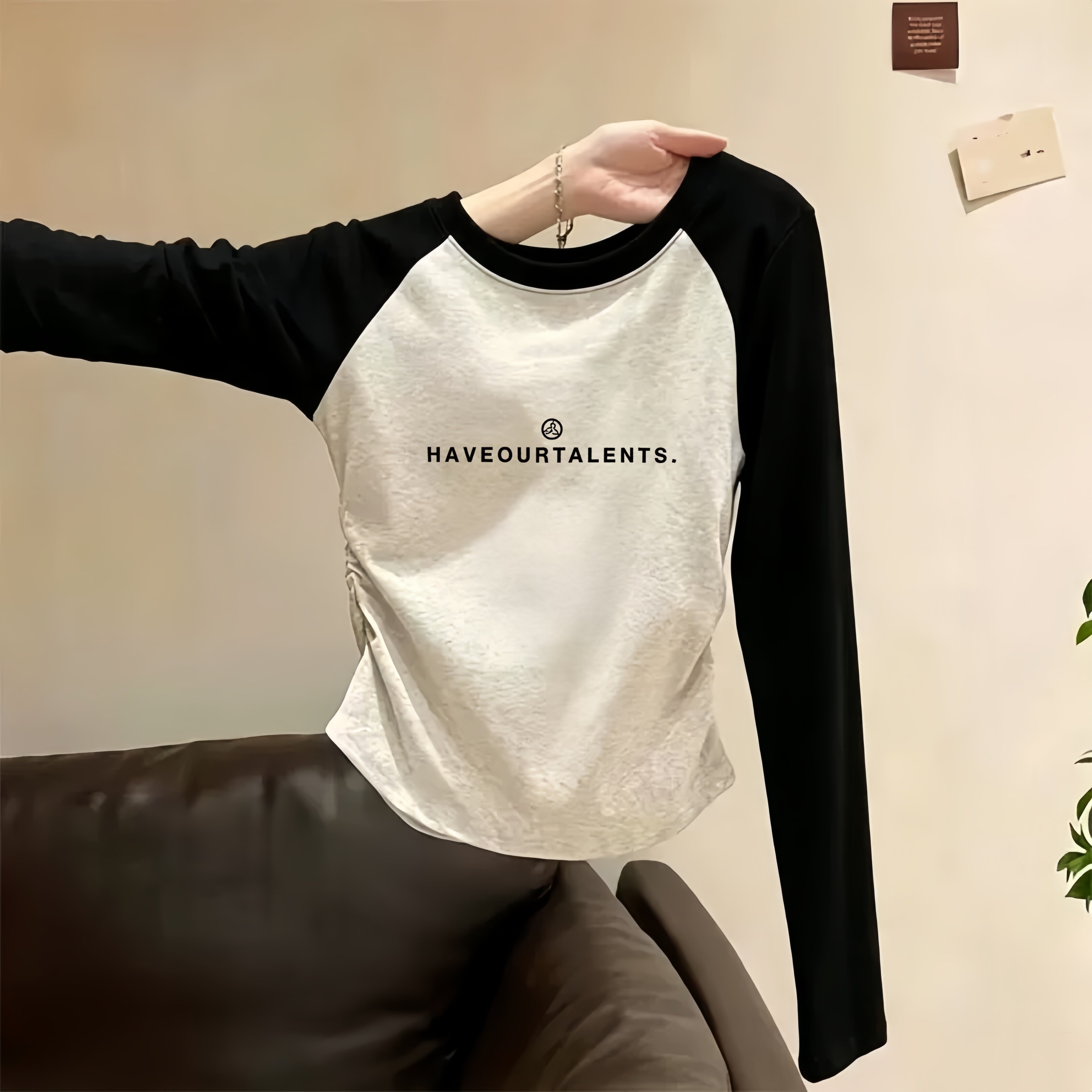 女童纯棉长袖T恤秋装上衣服2026新款插肩袖洋气学生打底衫春秋季