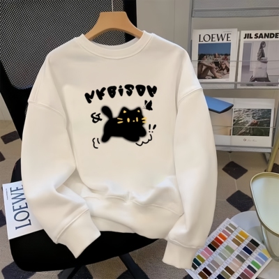 纯棉女童加绒加厚卫衣秋冬新款洋气插肩袖上衣中大童长袖打底衫