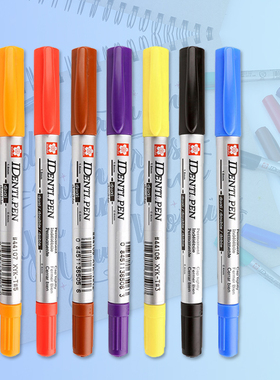 SAKUR日本樱花油性小双头记号笔防水CD光盘笔XYK勾线笔细笔马克笔