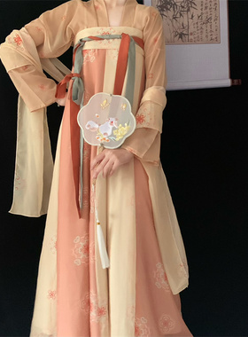 汉唐华韵原创汉服女【扶摇】唐制一片式齐胸破裙印花复原款春夏款