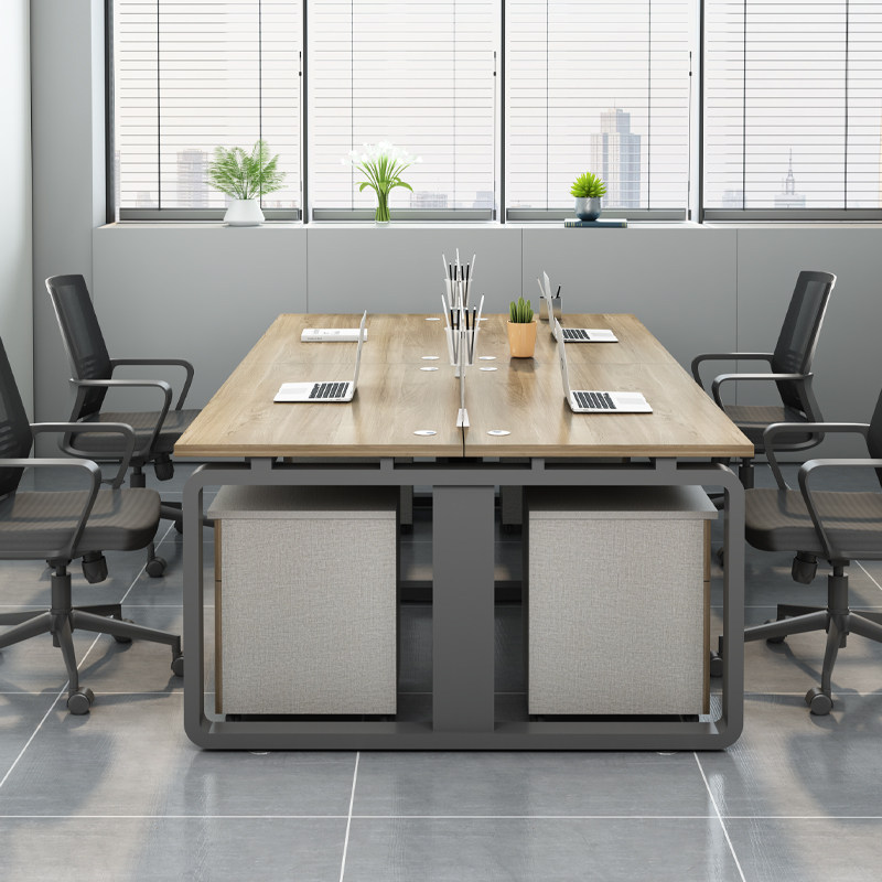 钢架 职员办公桌椅组合4/6四人位员工卡座屏风工位办公室桌子家具