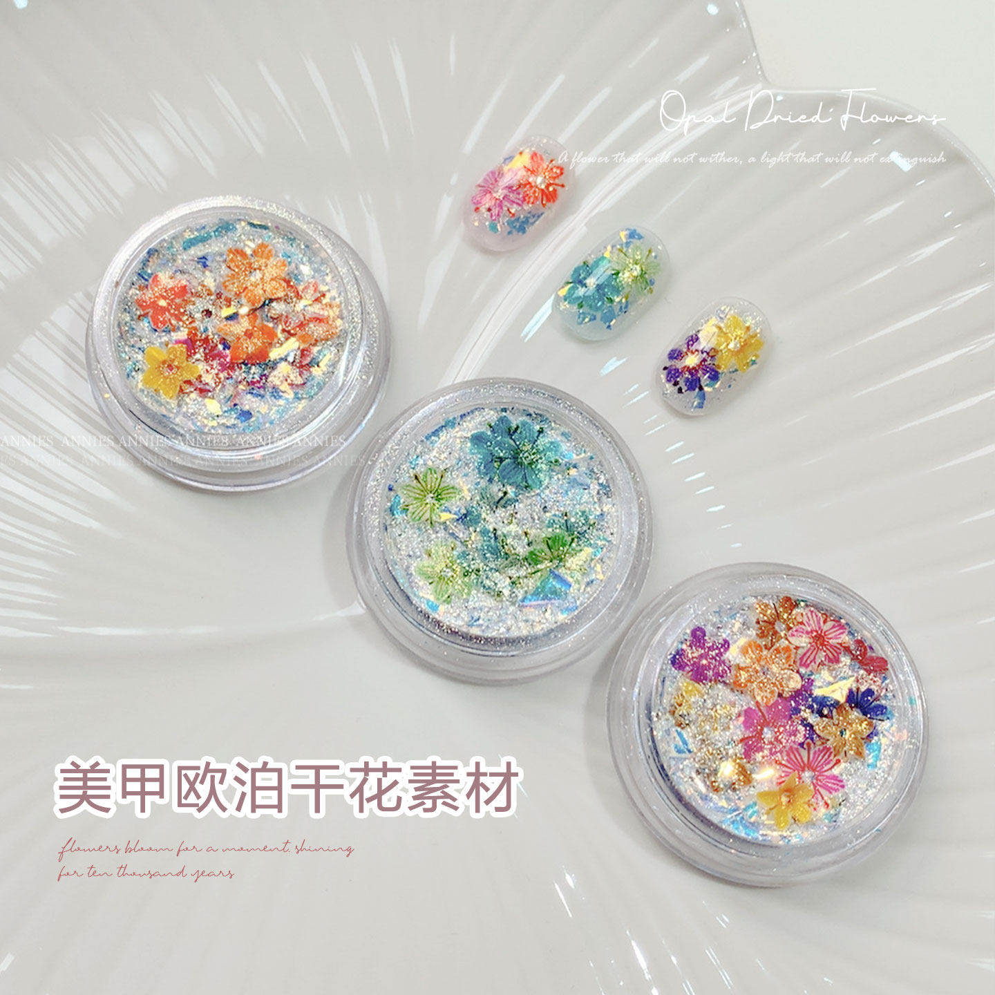 恩妮诗欧泊干花素材美甲装饰品图片