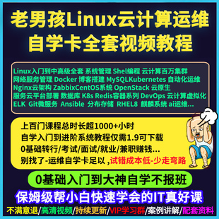 Linux云计算运维工程师自学卡视频教程课程k8s/docker老男孩培训