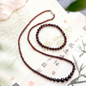 天然巴西酒红色石榴石塔链手链锁骨链水晶项链女款 送礼简约小众款