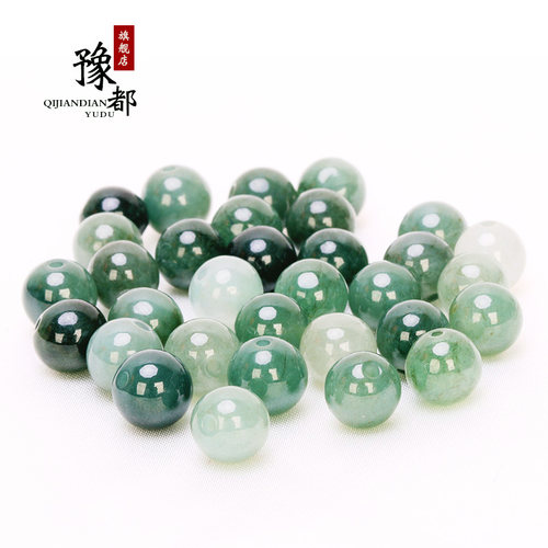 天然油青手串冰种项链散珠
