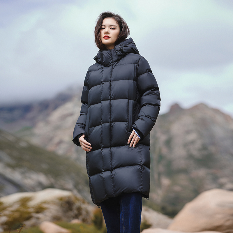 2024年冬季新品95白鸭绒极寒中长款加厚小个子羽绒服女过膝时尚