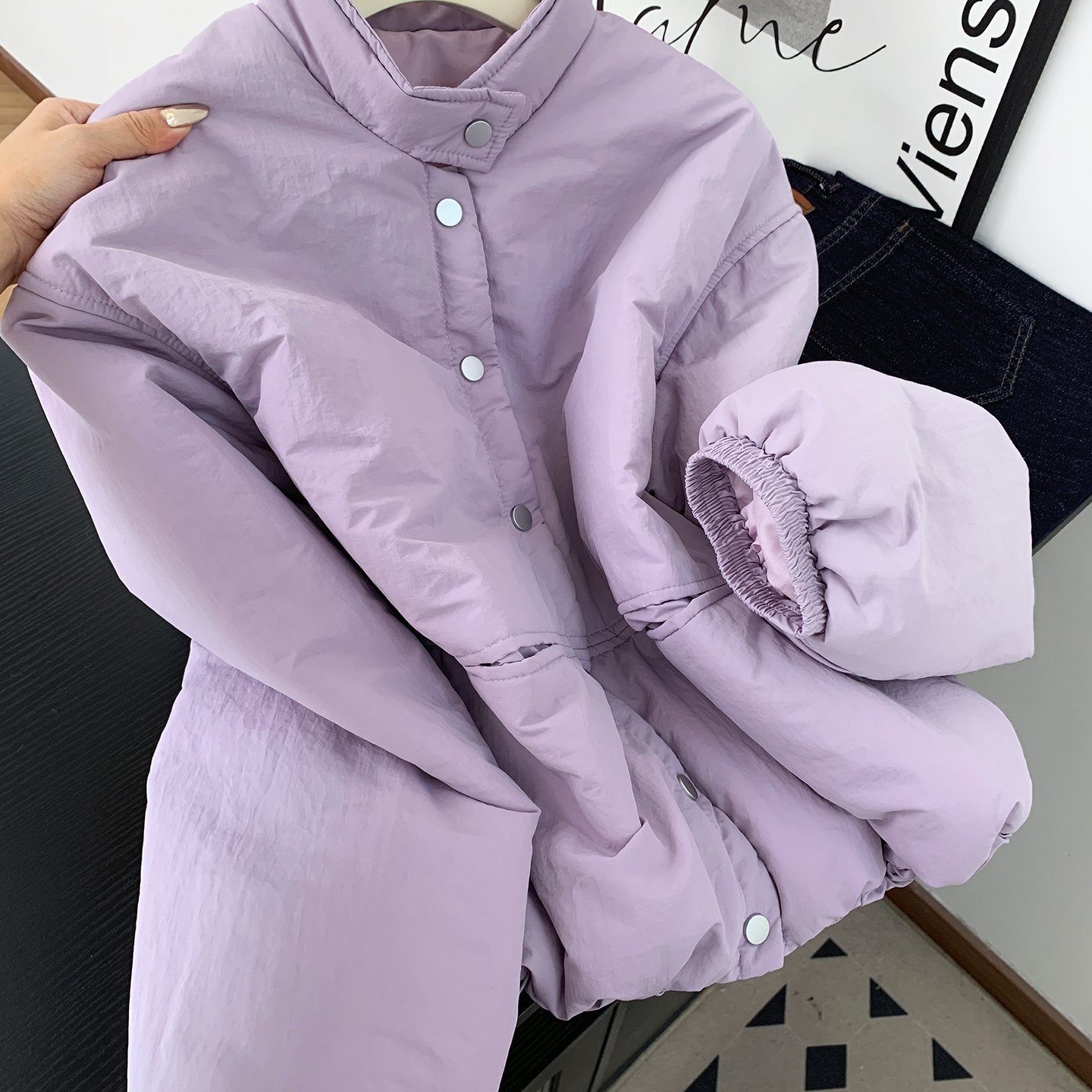 实拍 控价20 韩版立领棉服女外套女新款港风宽松面包服