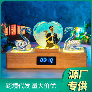 照片定制生日礼物女生水晶音乐盒卧室摆件结婚纪念日送老婆有意义