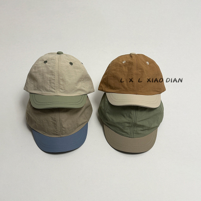 帽子男宝宝拼色短檐纯色