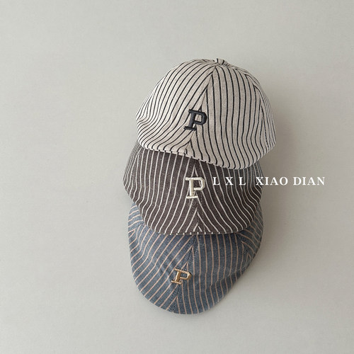 婴儿前进帽P字母刺绣反戴贝雷帽