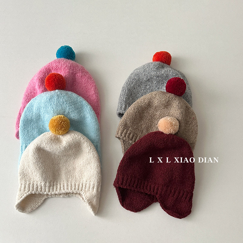 糖果色系儿童帽子秋冬季双层内里