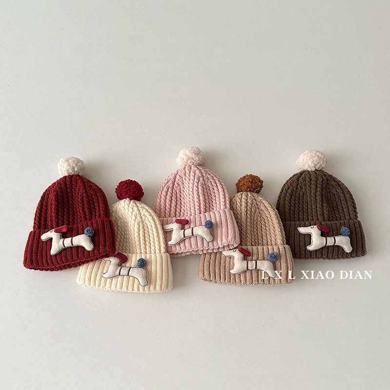 婴儿帽子春秋款双层保暖毛线帽