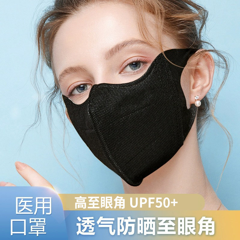 口罩一次性医疗女3d立体防晒护眼角2026高颜值春夏款透气防紫外线