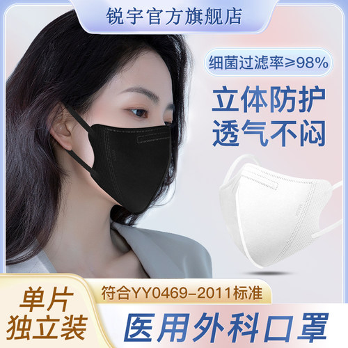 3d立体明星成人黑色医用外科口罩