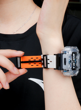 蜂窝磁吸硅胶表带适用小天才电话手表Z9Z8替换腕带Z7Z1Q1Q2AZ6A折