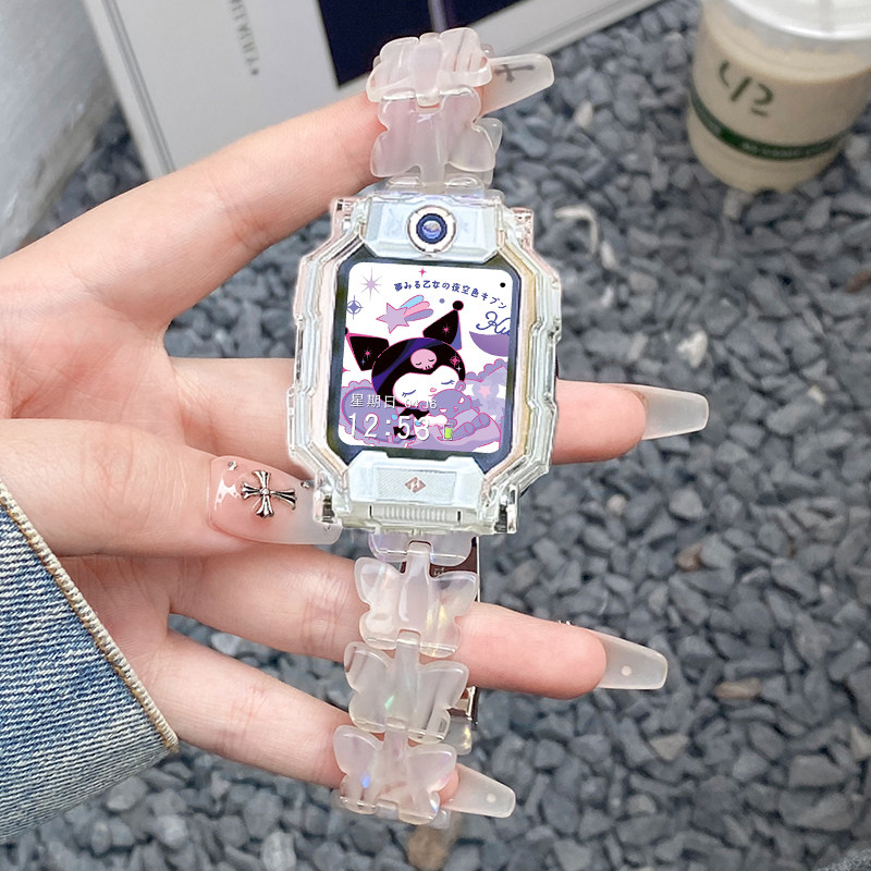 蝴蝶表链适用小天才电话手表Z9表带Z8a配件Z7/Z6A/D5/Q1A/z11树脂