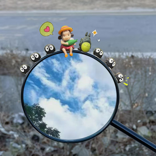 可爱治愈系电动车装饰小配件龙猫小梅摆件后视镜装饰小煤球公仔女