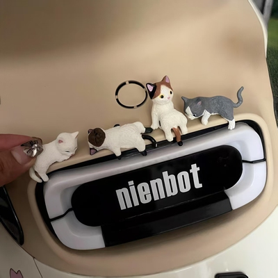 可爱解压趴趴猫电动车装饰自行车小配饰电瓶车车载摆件车尾挂件